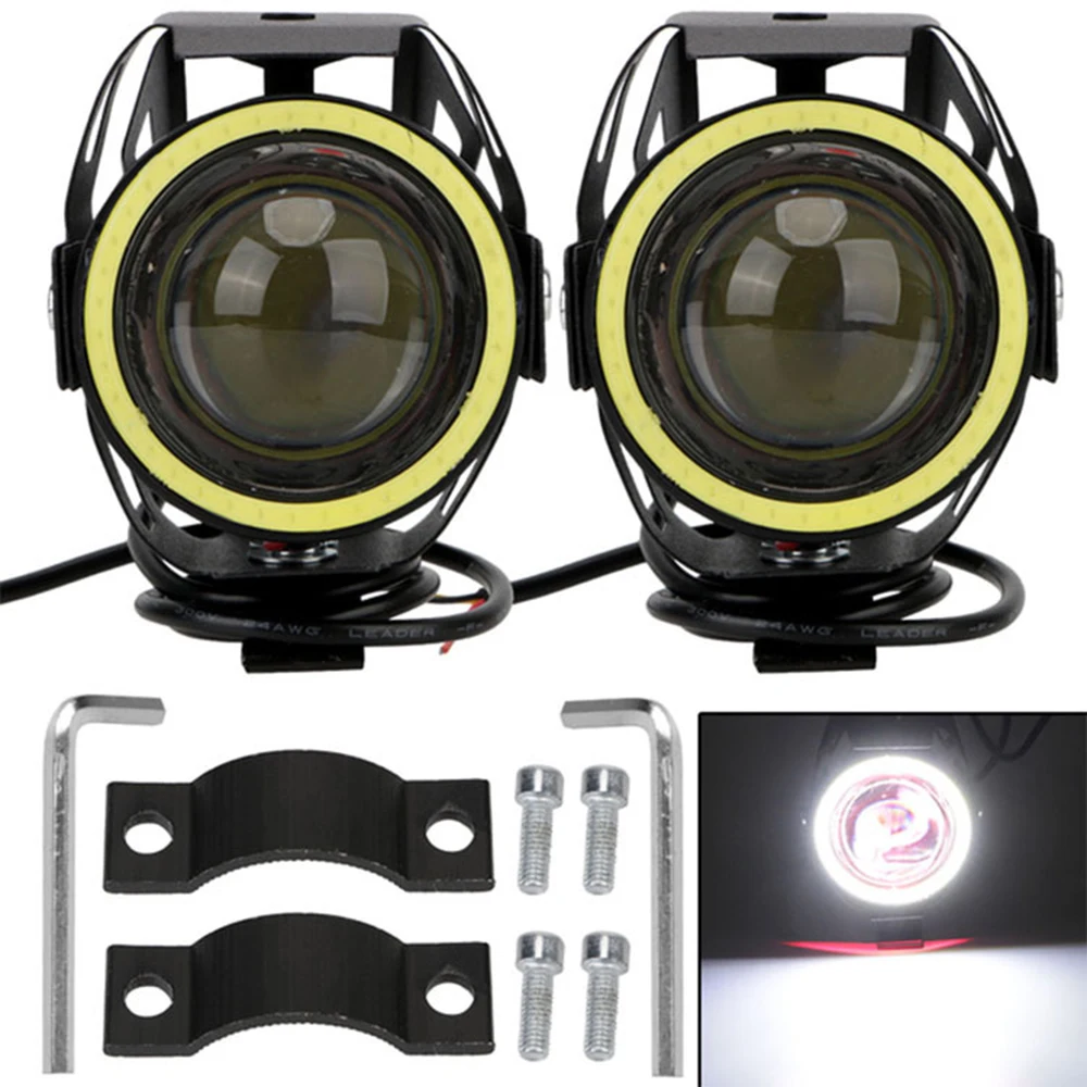 2 pcs LED headlight for motorcycle Cree LED Angel Eyes DHO U7
