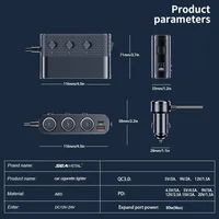 SAEMETAL 128W Car Phone Charger Cigarette Lighter Adapter PD30W QC3.0 Multi Ports Quick Charge USB Charging Socket with Switch 2