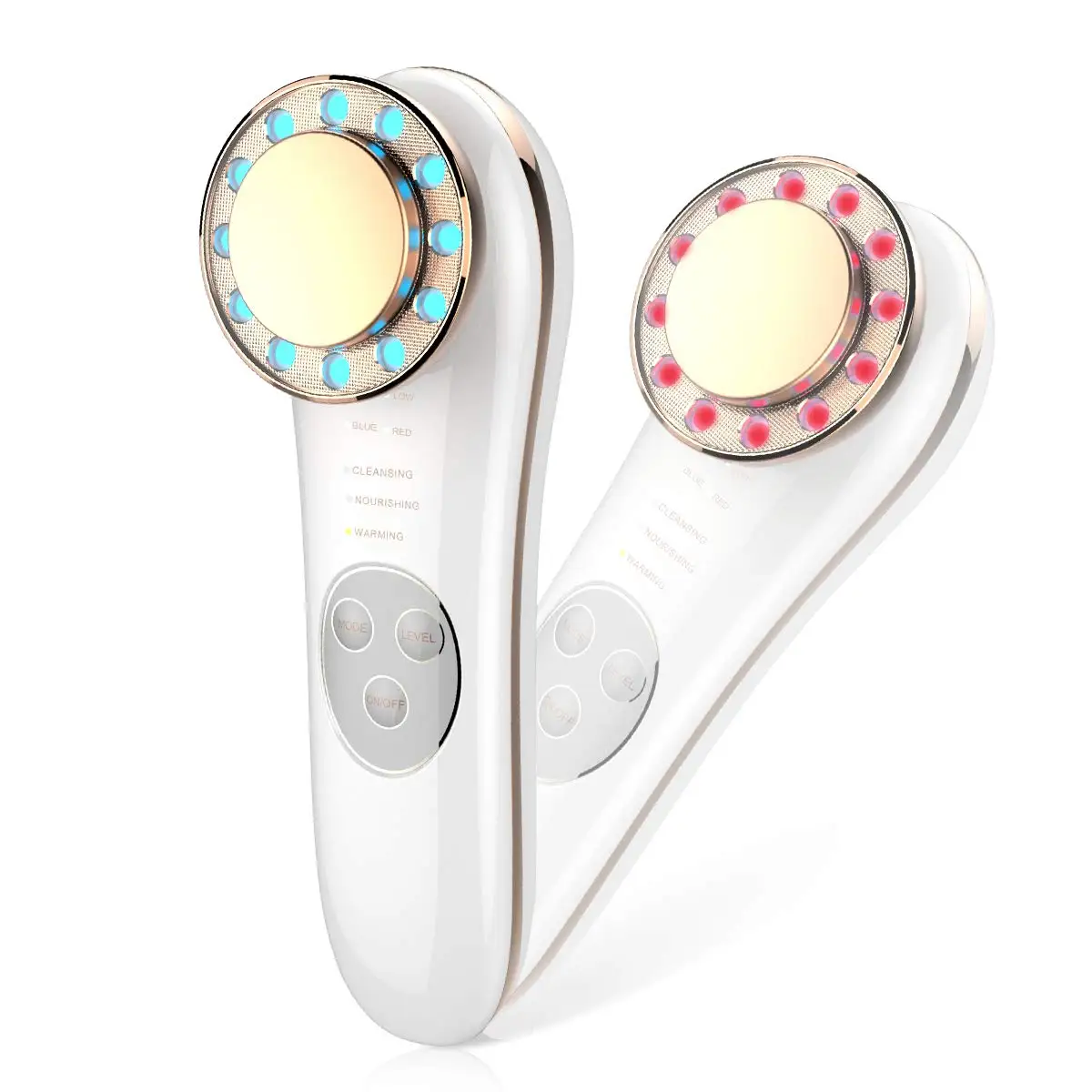 Led Light Beauty Device 7in1 Facial Massager Rf Microcurrent Face