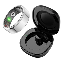 Smart Ring with Charging Case - Long Battery Life, Health Monitor, Waterproof, Multi-Sport Mode - 12 (Silver)
