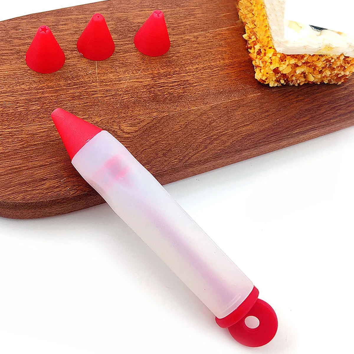 1PC Silicone piping pen cream cake DIY writing pen baking tool decoration for Western food plate jam pen