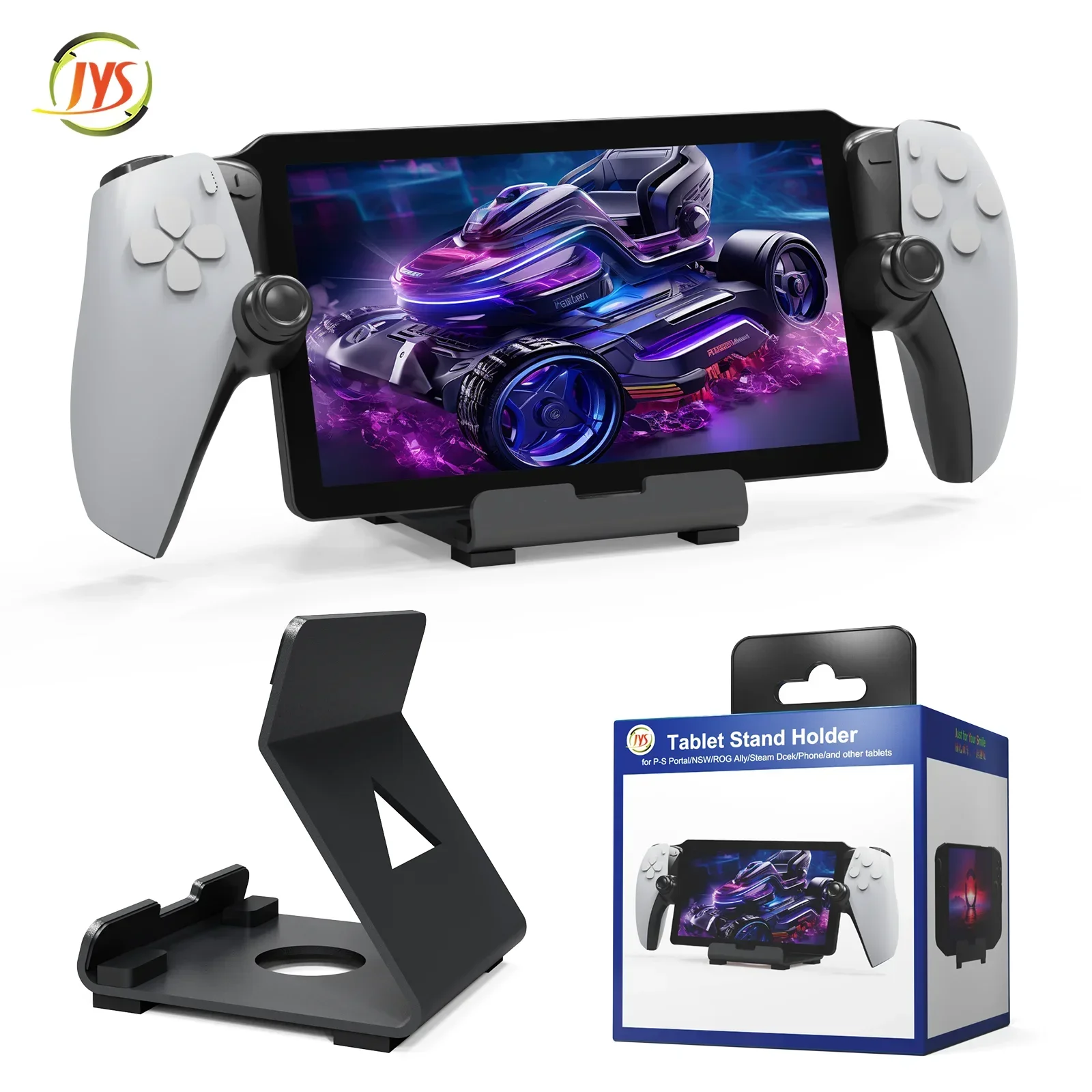 JYS-P5185 Metal Handheld Desktop Stand for PS5 Portal /SteamDeck/ROG Ally/Phone