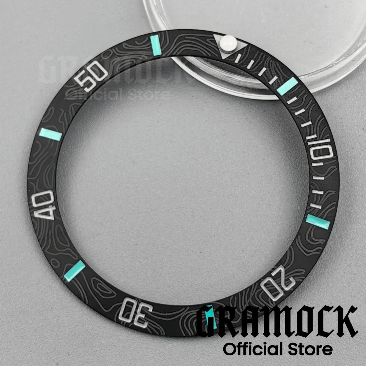 Carbon Fibre Tilted Ceramic Bezel with Blue Luminous Accents
