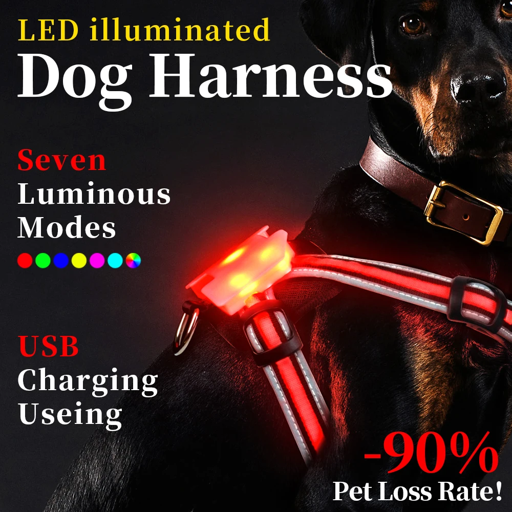 LED DOG HARNESS waterproof charging dog accessories for large Reflective Harness for Dogs 1 LED DOG HARNESS waterproof charging dog accessories for large Reflective Harness for Dogs 1