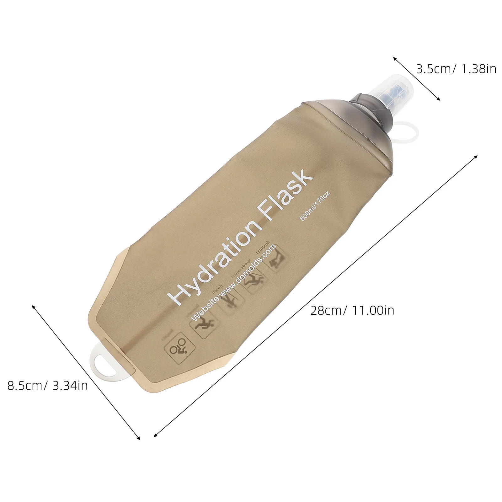 접이식 소프트 물병 500ml 휴대용 경량 누수 방지 스포츠 물통 (러닝, 하이킹, 사이클링용)