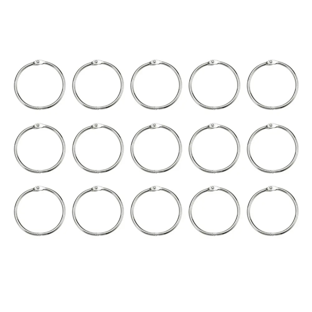 20Pcs 실버 도금 책 링 50Mm 열처리 강철 클립 바인더 스크랩북 사진 정리용 키 링 사용