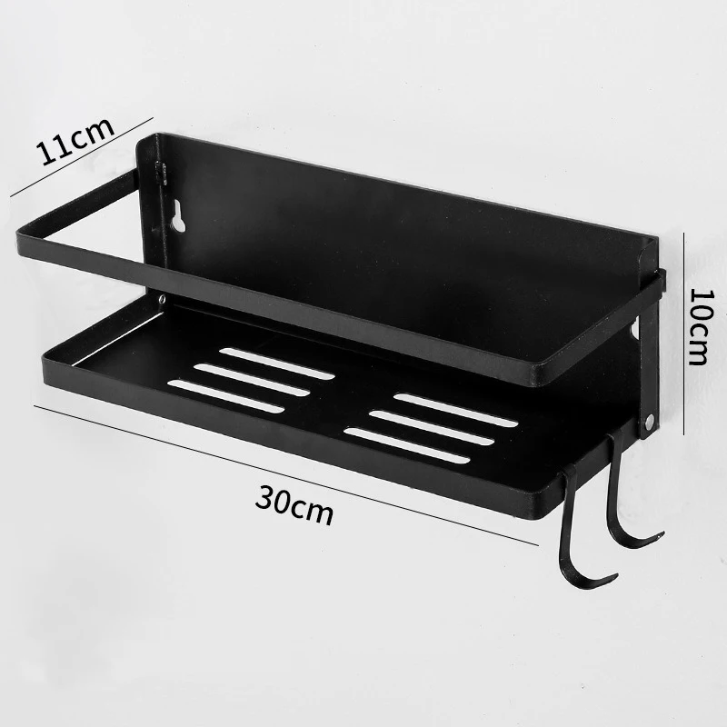 Magnetic Suction Refrigerator Shelf Kitchen Accessories Folding Home Storage Hanging Rack Black Carbon Steel Bathroom Shelves