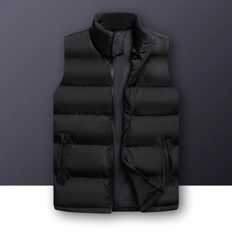 2024 Men's Vest Jacket Autumn Winter Warm Sleeveless Jacket Casual Stand Collar Vest Trend Men's High Quality Sports Coat Vest