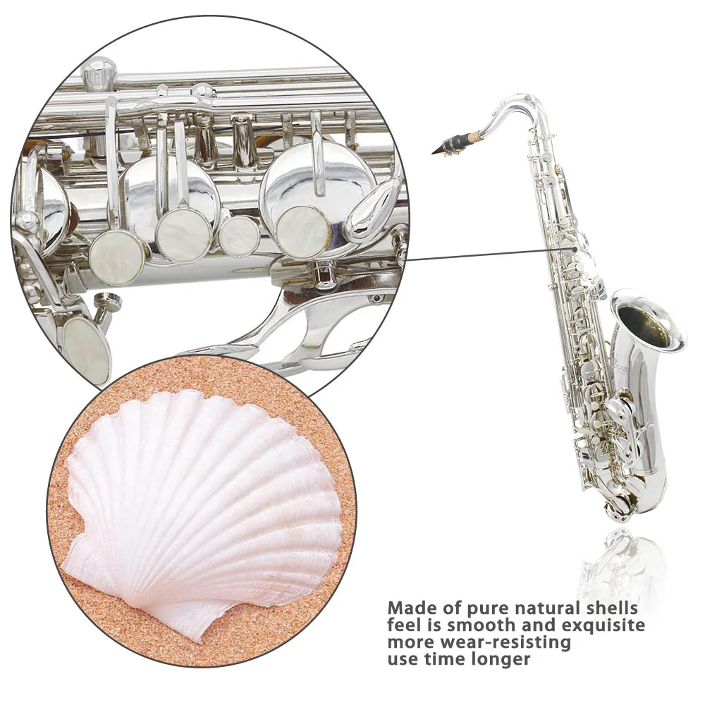 SLADE Bb Tenor Saxophone Gold Silver Professional Brass Saxophone Body Tenor Sax with Case Stand Cleaning Cloth Accessories