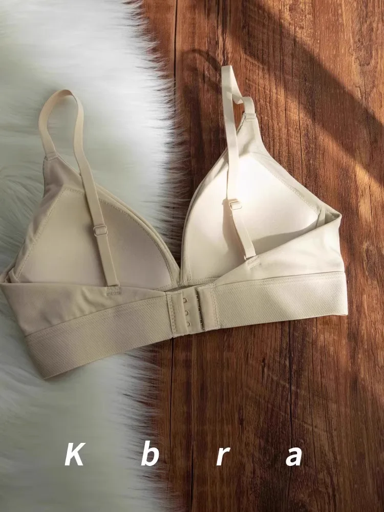 MOYISU Wholesale French Lady Triangle Cup Lingerie for Women No Underwire Comfort Anti-sag Small Bra Cover No Trace Summer Thin 5