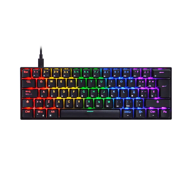 MARS GAMING MK60 MECHANICAL 60% KEYBOARD, BLUE Switch - BLACK