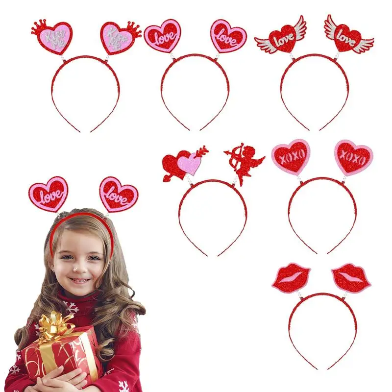 

Chic Valentines Day Headband Valentines Headband Hair Hoop Red Heart And Lip Birthday Headband Party Props