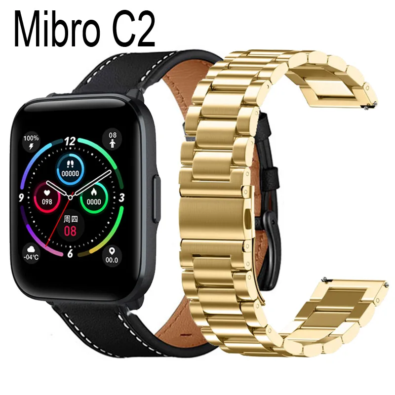 

Bracelet For Mibro C2 Strap Stainless Steel Watchband Mibro Lite 2 A1 X1 Bracelet Leather Wristband