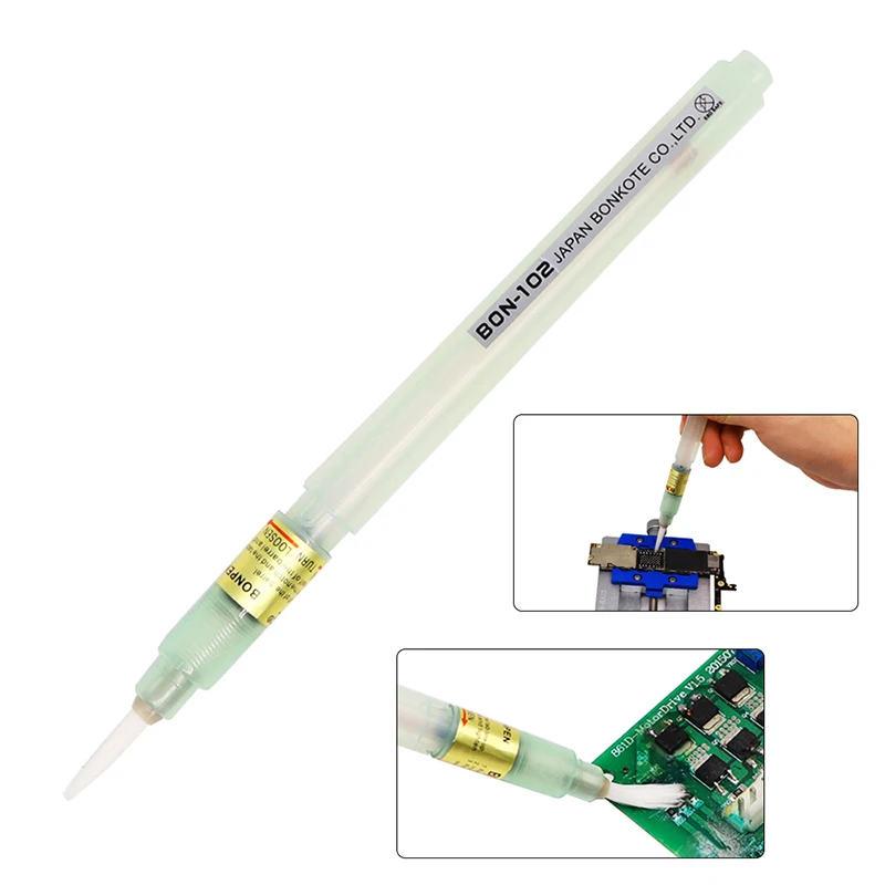1PCS No Clean 102 Flux Pen, BGA Soldering Tool with Applicator Brush Head for Rosin Solder Paste