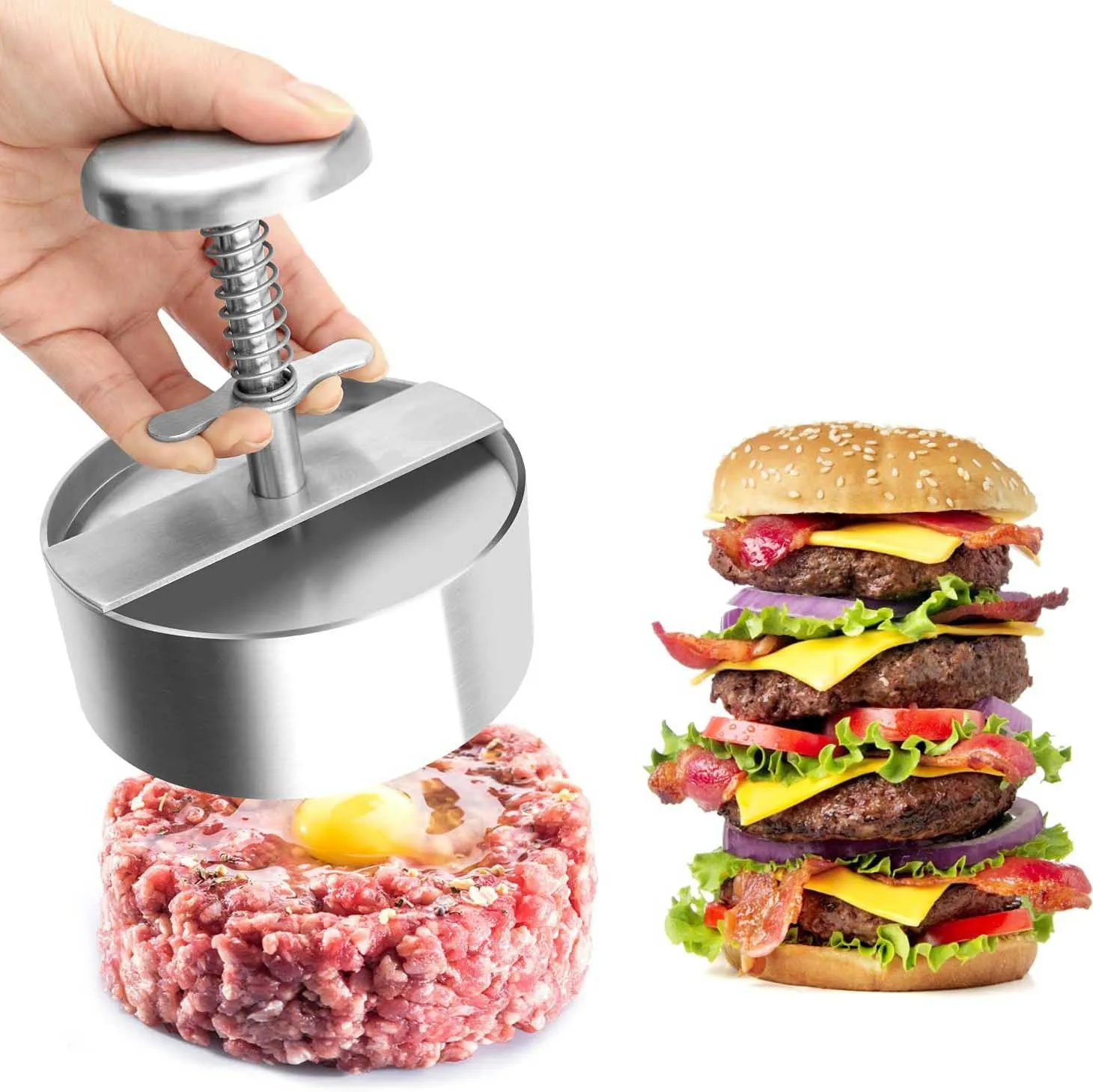 Kitchen Tools 304 Stainless Steel Hamburger Patty Maker Pork and Beef Burger Machine Manual Press Meat Stamping Mold