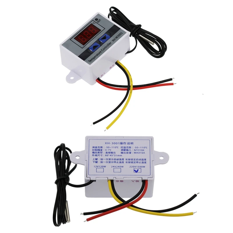 

Digital Temperature Controller Display Thermostat Control Switch And Thermistor Sensors Temperature Probe