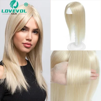 7*10 cm Topper Pezzo di capelli 100% veri capelli umani per le donne con capelli sottili che aggiungono volume dei capelli Base in pelle naturale con trama da 12 "a 18"