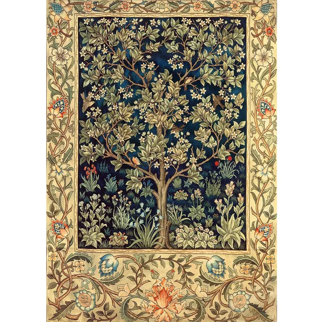 Analyste de point de croix pour la décoration de la maison, toile imprimée, feuille grossière, arbre, réplique, bricolage, art, peinture, ensemble de broderie, cadeau fait main 1