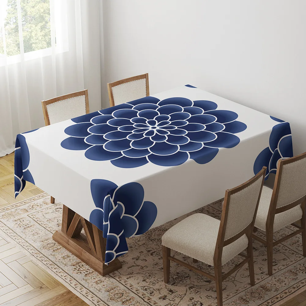 

2024 New printed oil-proof rectangular tablecloth yellow