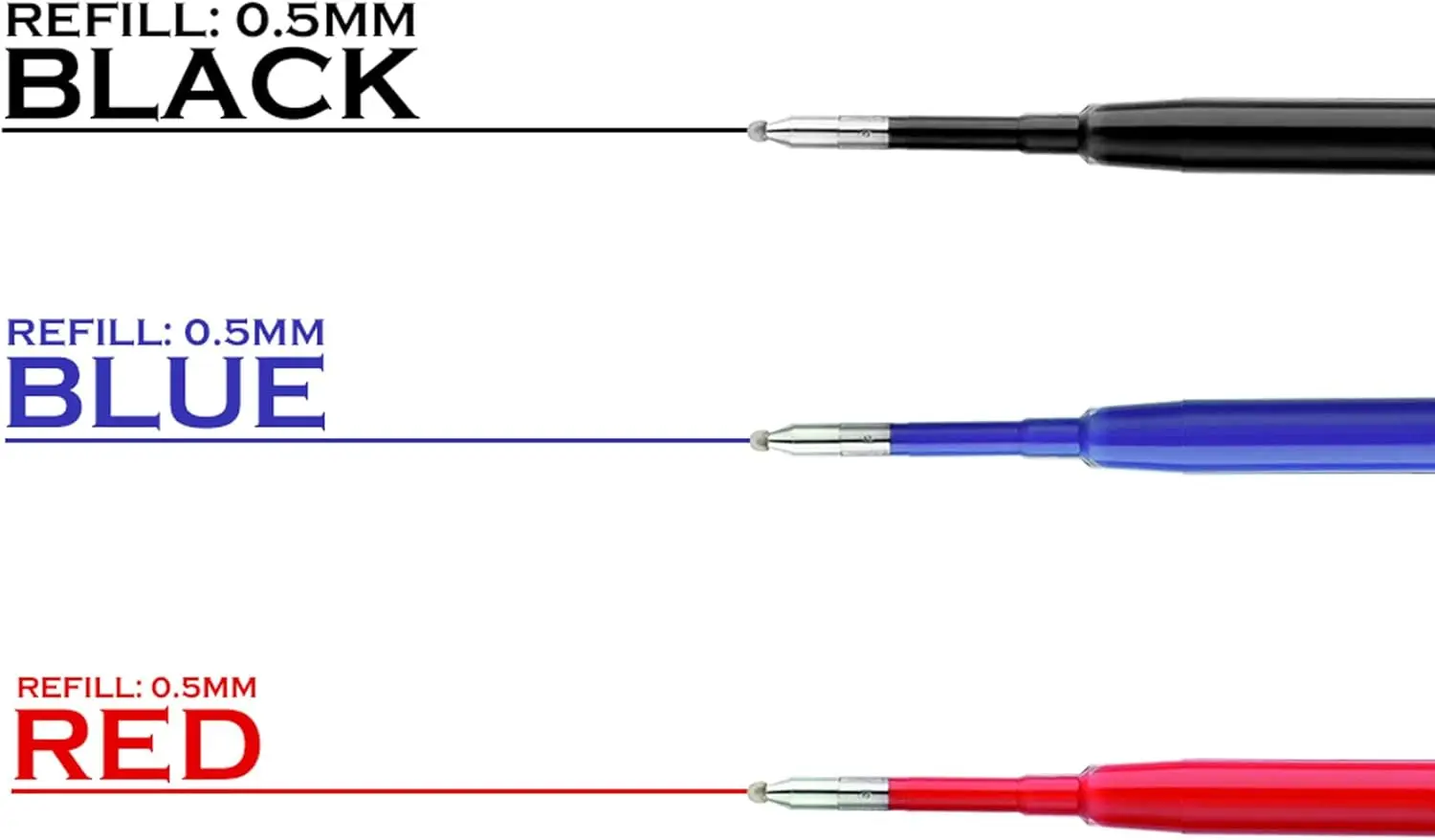 G2 젤 잉크 펜 리필, 접이식 젤 펜용, 0.5mm 가는심, 5개입