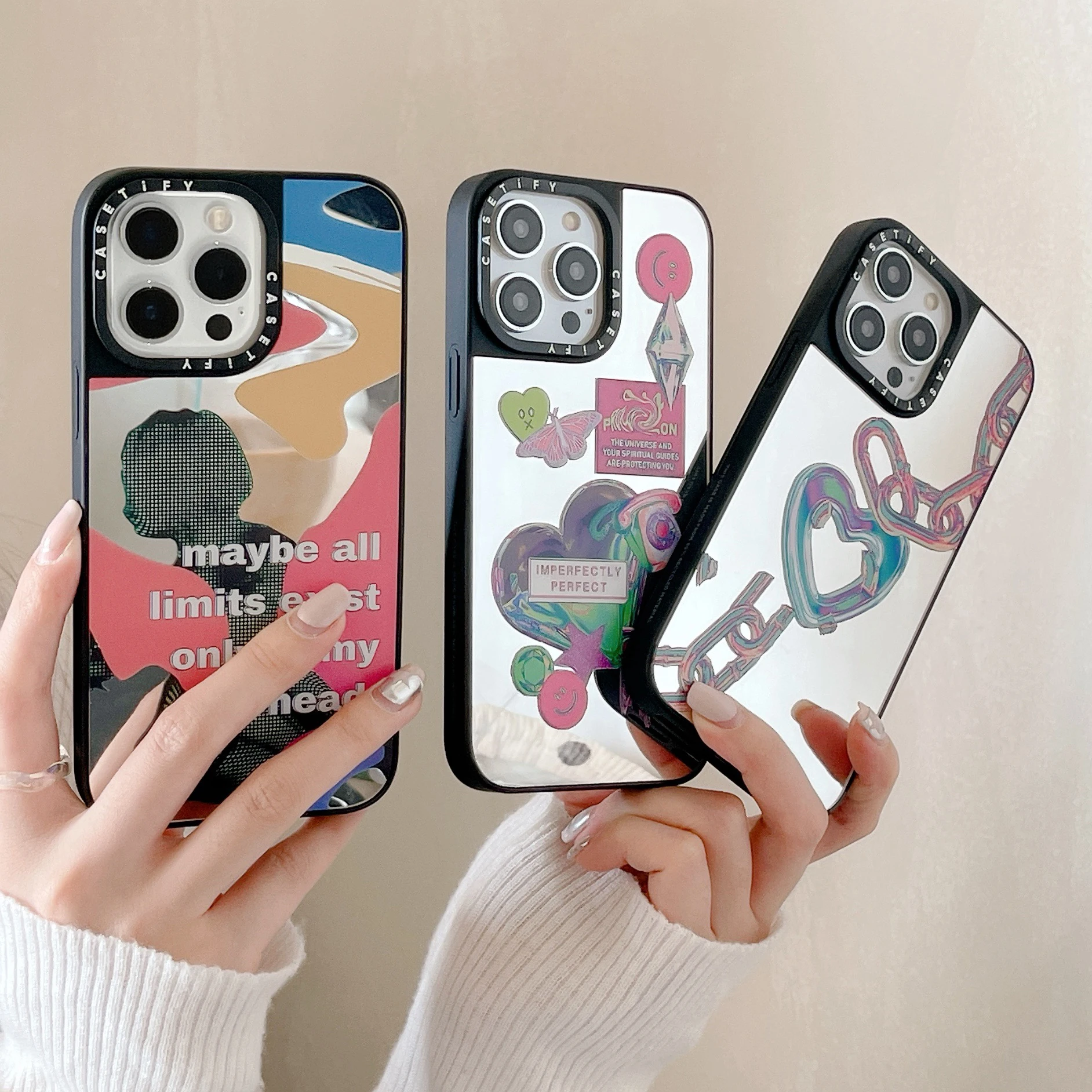 CASETIFY Psychedelic love shackles mirror Phone Cases For iPhone 14 13