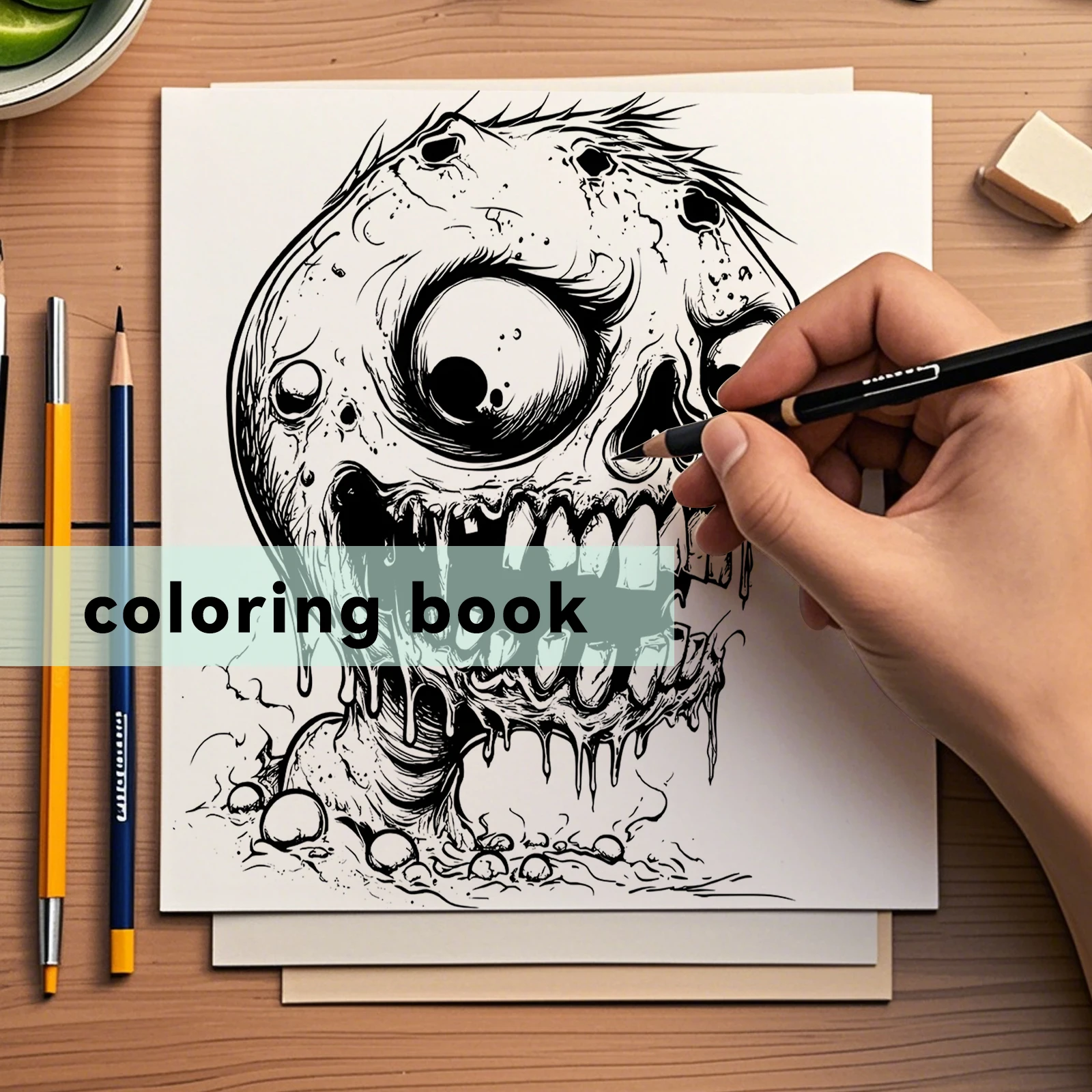 1pc CUTE ZOMBIE DOLL Coloring Book 24 Pages Halloween Adult Picture Book For Kill Time Graffiti Painting Drawing 6