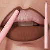 Tapered Nib Lip Liner Pencil Long-Lasting Matte Creamy Plumping Lip Stain Waterproof Natural Nude Brown Slim Lip Liner Makeup 1