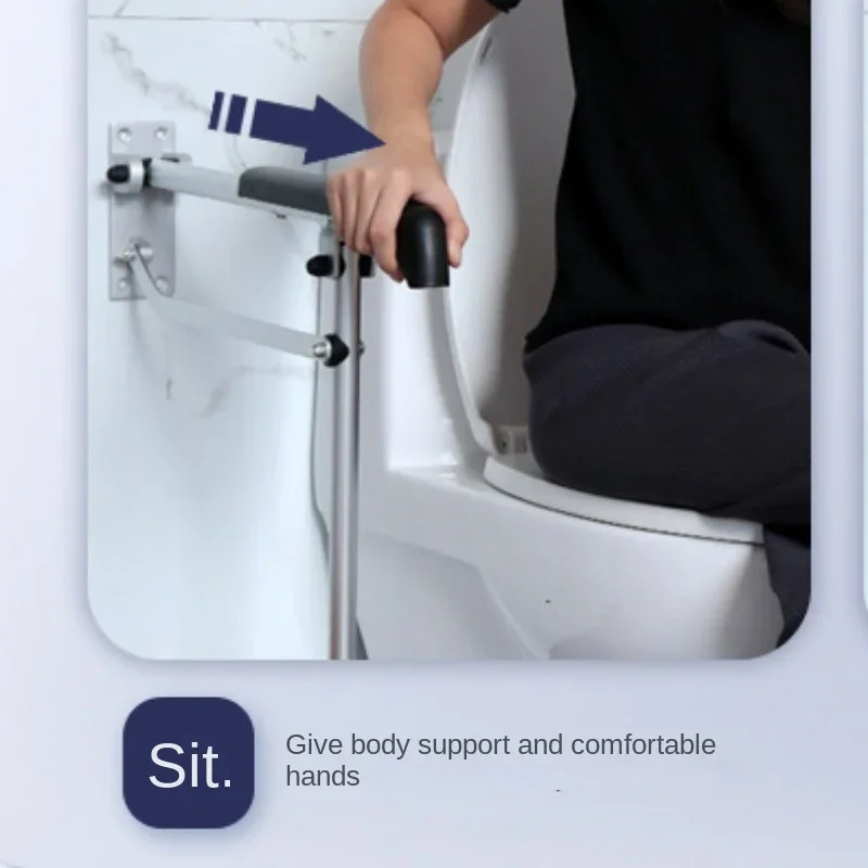 Toilet Handrail ,Barrier-free Toilet Support for Elderly ,Disabled Foldable Help Bathroom Safety Handle Handicap Grab Bars Rails 6
