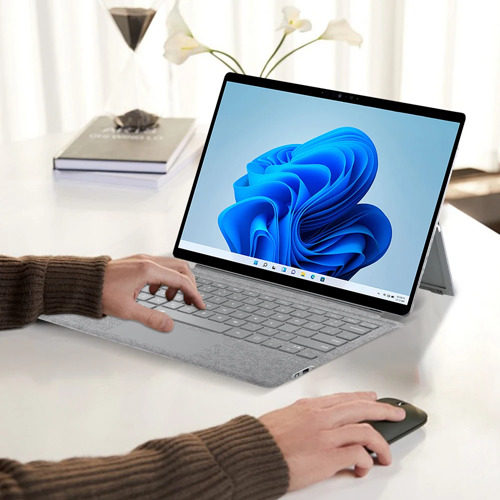 Portable Wireless Keyboard for Microsoft Surface Pro 3/4/5/6/7/7 Plus BT Type-c 7 Colors Backlight 78 keys Touchpad Keypad