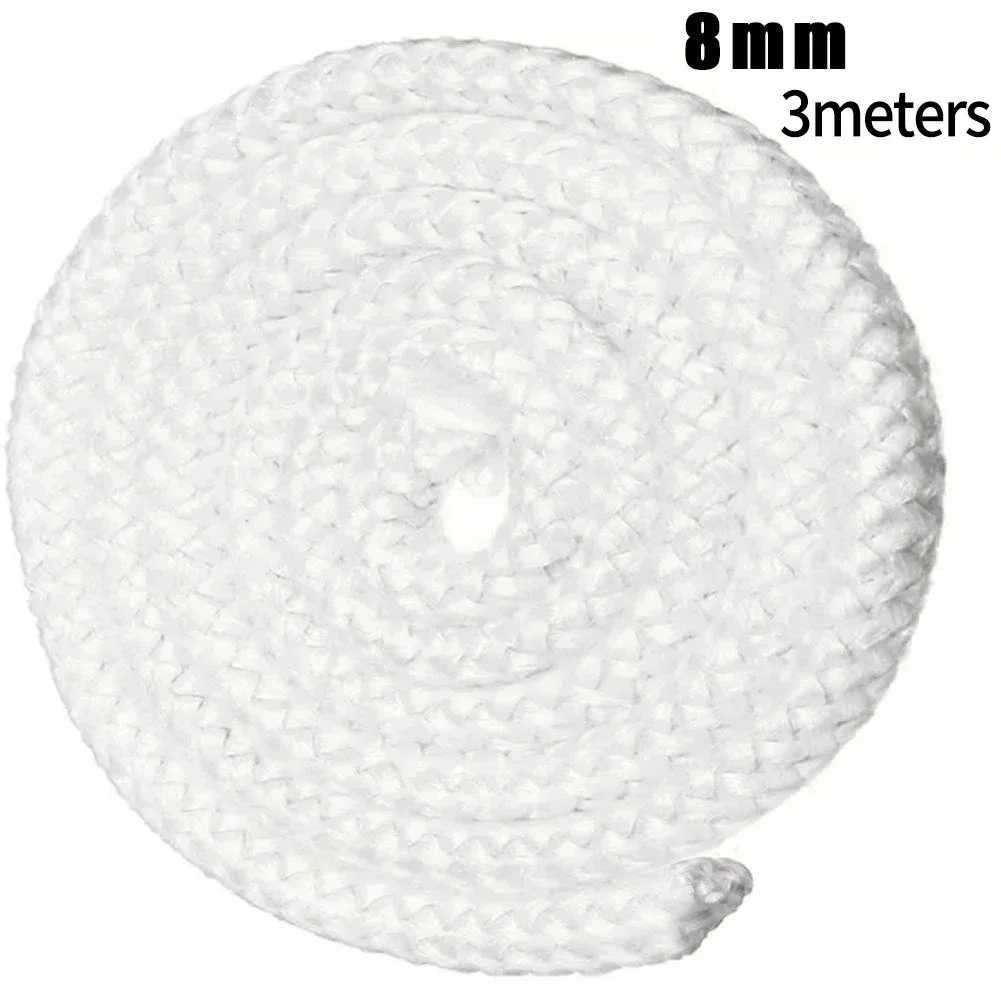 1*White Gasket Cord Stove Door Fireplace Cord Fiberglass High Temperature Woodburner Sealing Rope Replacement 6/8/10/12mm