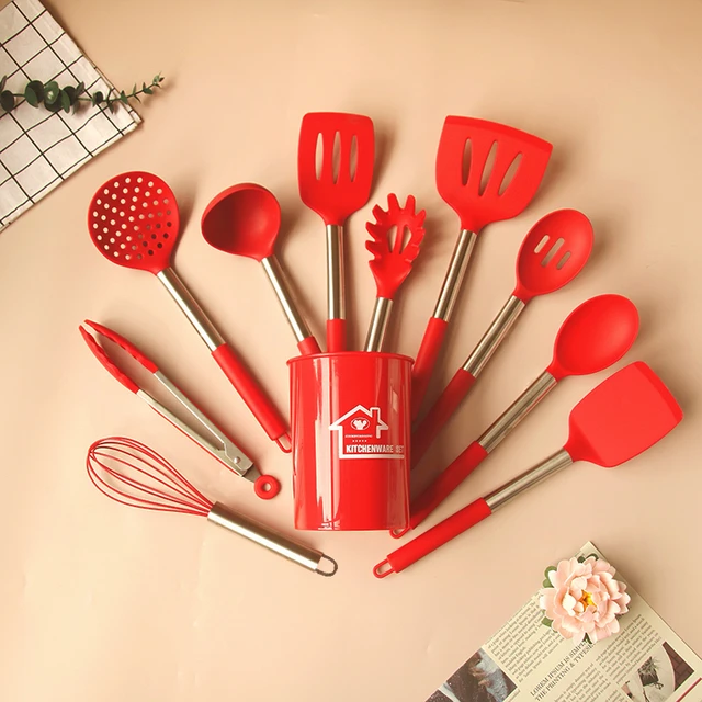 Ensemble d'ustensiles de cuisine en acier inoxydable, silicone,  antiadhésif, outils de cuisine, kit d'ustensiles de cuisine, accessoires de  cuisine, 6-11 pièces, ensemble - AliExpress