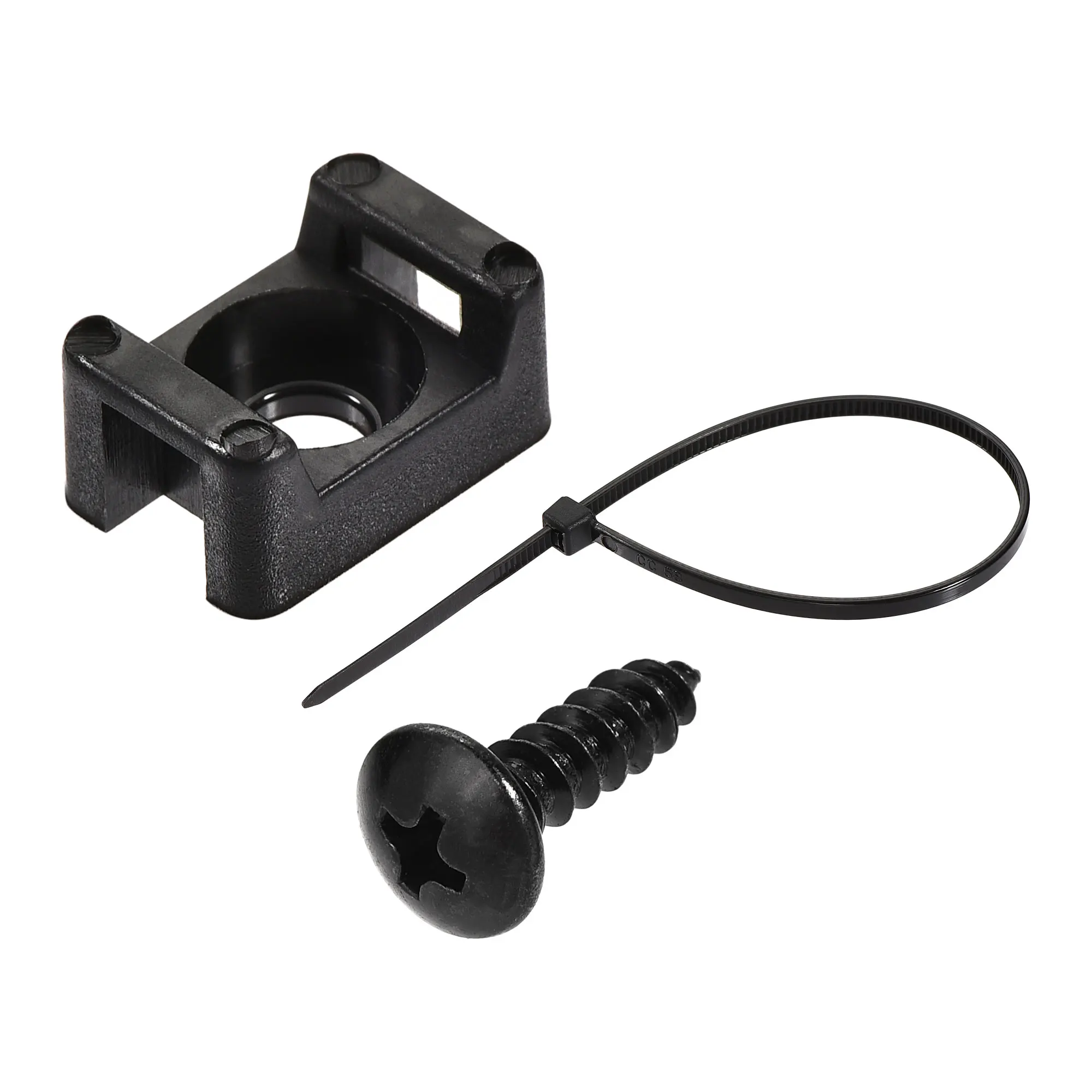 Cable Tie Base, 21.5 X 16 Mm With Screw Holes, 150 Mm Nylon Cable Ties And Screws, Pack Of 100 Each, Cable Clamps For Base, Wall Or Desk, Cable - View #12