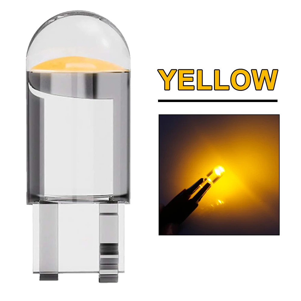 10/20/40/50 adet T10 W5W LED ampuller araba iç kubbe kapı havasız ortam kabini gövde plaka ışıkları COB 12V beyaz kırmızı sarı mavi