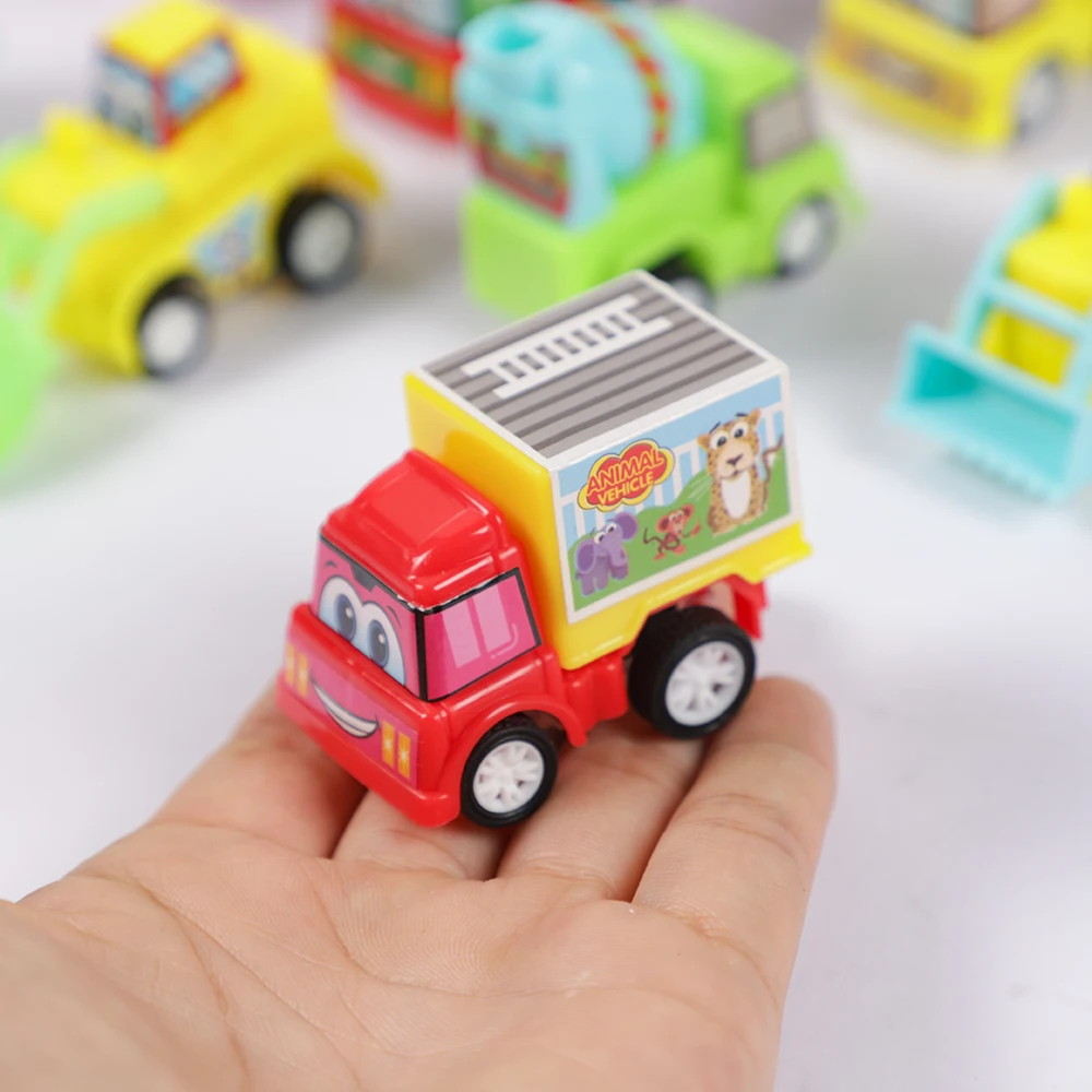 8Pcs Cute Engineering Vehicle Construction Car Pull Back Toys for Kid Birthday Party Favors Pinata Fillers Kindergarten Rewards