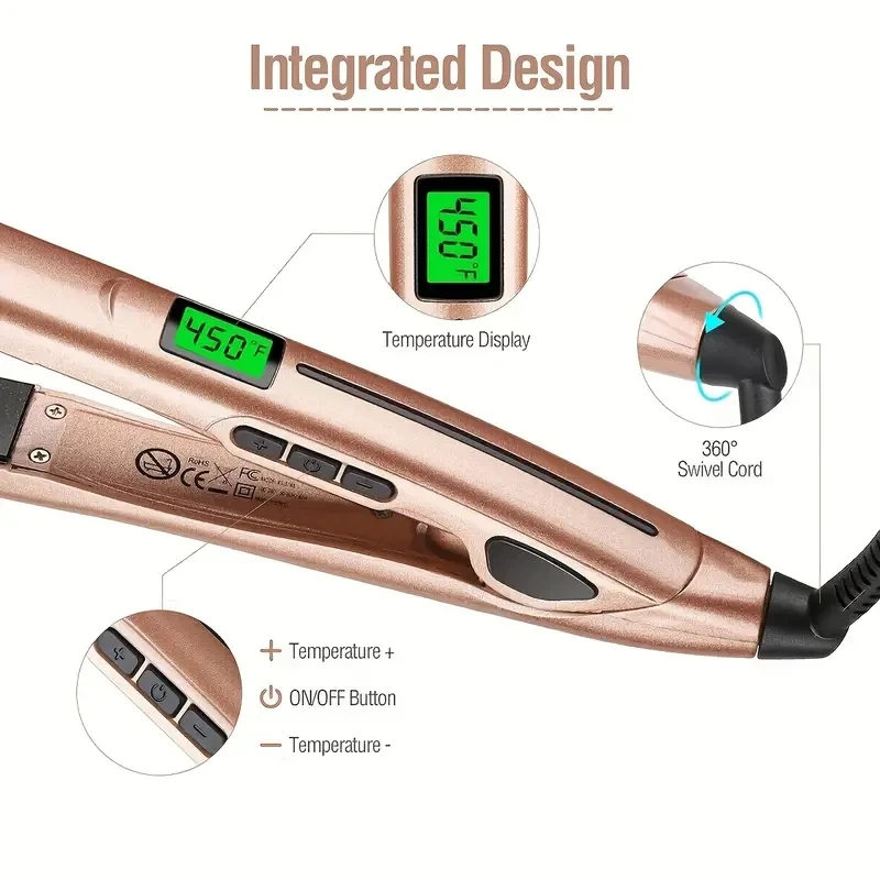 Professional Flat Iron Hair Straightener 2 in 1 Curling Iron Ceramic Ionic Hair Curler Curling Tongs Fast Heating Hair Styler 4