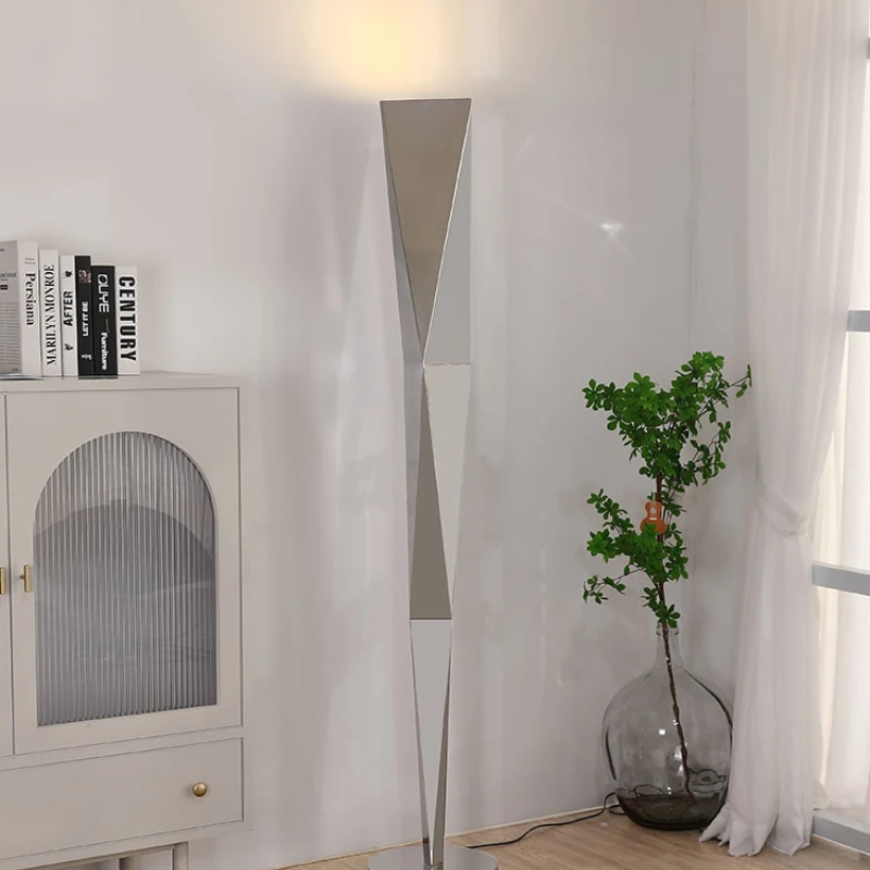 

Декоративная скульптура из нержавеющей стали для офиса, спальни, гостиной, комнаты для образцов, хромированная напольная лампа