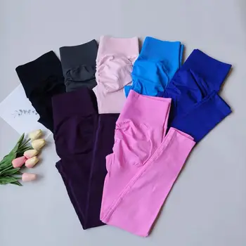 Leggings da yoga da palestra senza cuciture a vita alta da donna Collant sportivi push-up Pantaloni da corsa fitness ad alta elasticità Hip Lift Gym Pilates Wear