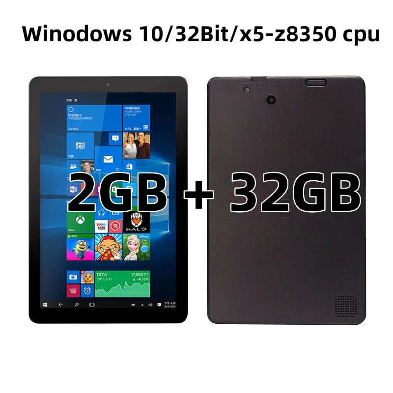 10.1'' Portable Windows 10 Pro Tablet 4GB DDR3-RAM 32GB EMMC 1280*800IPS 64bit Intel Celeron N4000 1*USB 3.0 HDMI Port Dual Came 2