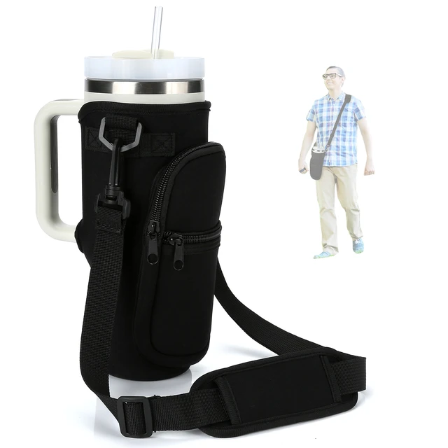 Water Bottle Holder with Strap for Stanley Quencher 40oz Tumbler with  Handle Tumbler Carrier Bag Thermal Bottle Cover for Travel