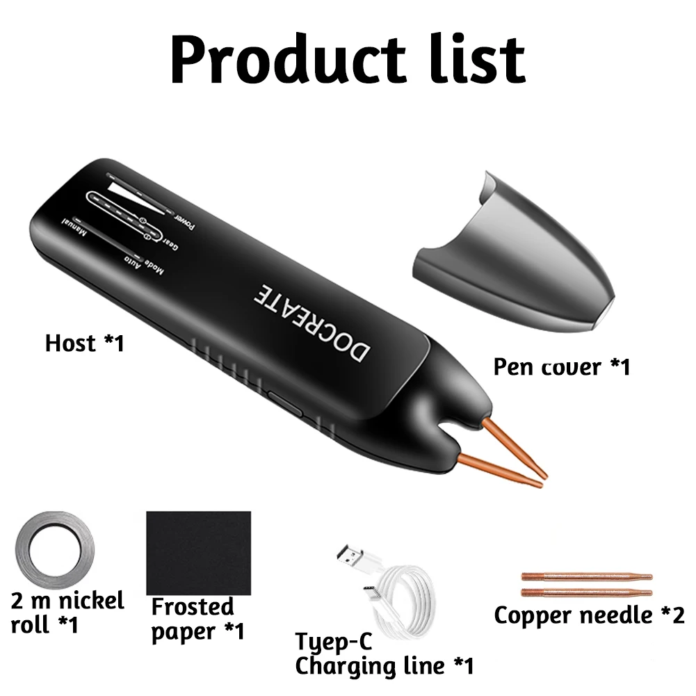 Spot Welding Machine DIY Handheld Spot Welder Tool 11 Gear Adjustable Automatic and Manual Modes Portable 18650 Battery Welder