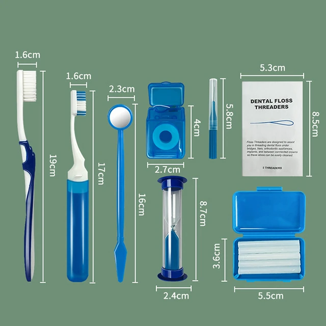 8 pz/set cura della pulizia orale denti dentali kit ortodontici strumento  sbiancante tuta esterna portatile