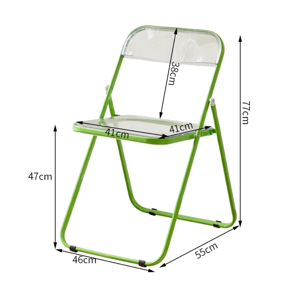 Designer Folding Dining Chair Cheap Transparent Nordic Clothing Store Chairs Ultralight Space Saving Silla Plegable Furniture