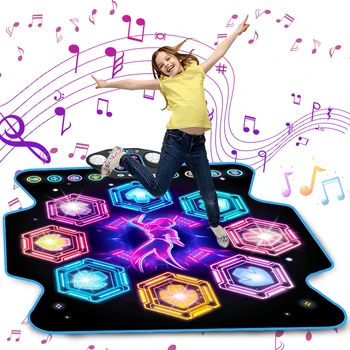 VATOS Dance Mat for Kids 27 Levels 8 LED Keys Bluetooth 5 Game Modes Built-in Music Ages 3+ Years Outdoor Fun Party Toys 1