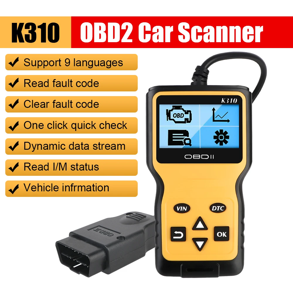 K310 OBD2 Code Reader Car Diagnostic Tools Digital Display OBD 2