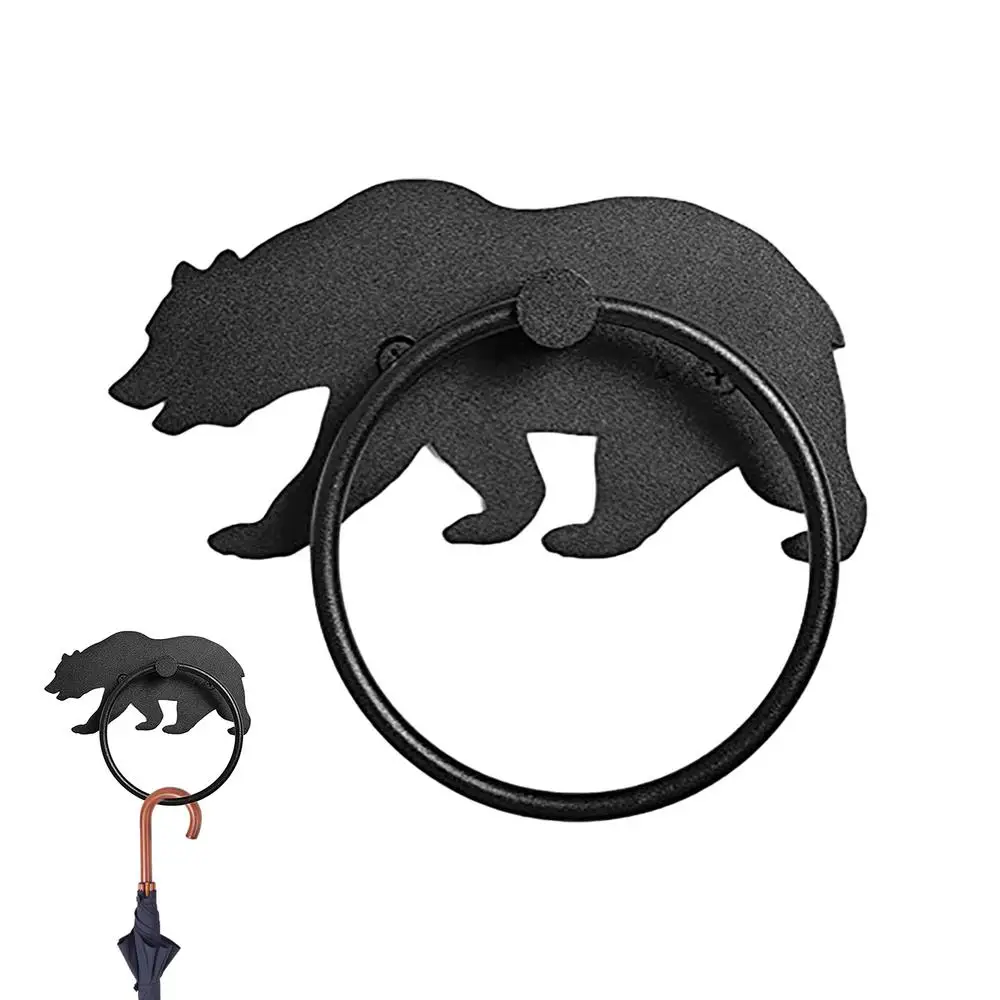Description Picture 2 of itemTowel Ring Holder Black Bear Bath Hand Towel Ring Bathroom Hand Towels Holder Rack Bath Ring Decor Round Hand Towel Rack In