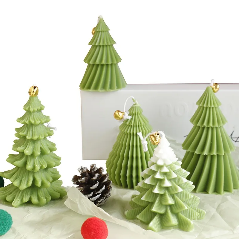 1pc Handmade Christmas Tree Soy Wax Candle with Bell Decor - 6 Hours Long Lasting, for Xmas Party Home Decor & Holiday Gift - Image 6