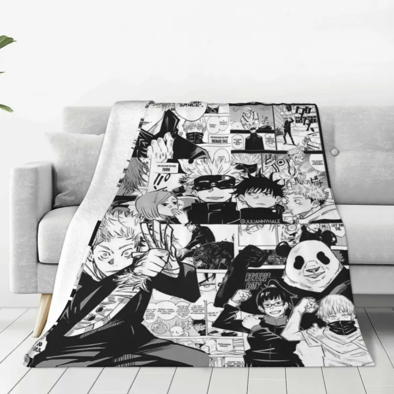 

Jujutsu Kaisen Anime Blankets Manga Gojo Satoru Itadori Yuuji Plush Throw Blankets Bedding Couch Personalised Warm Bedspreads