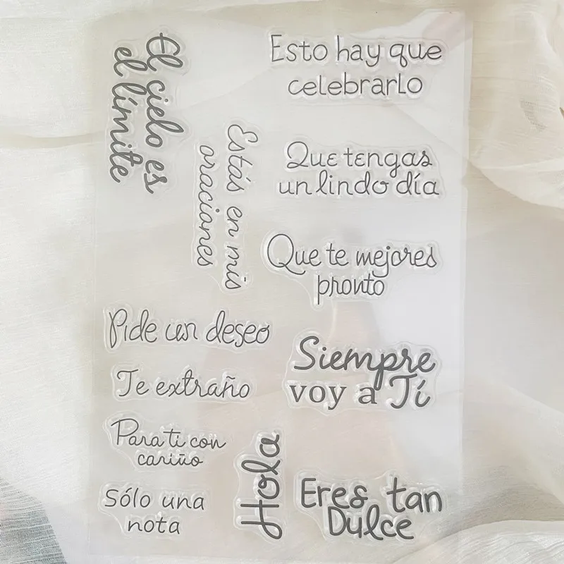 new spanish word phrase Clear Stamp Transparent Silicone Stamp Seal Sheet For Scrapbooking Photo Album Decoration