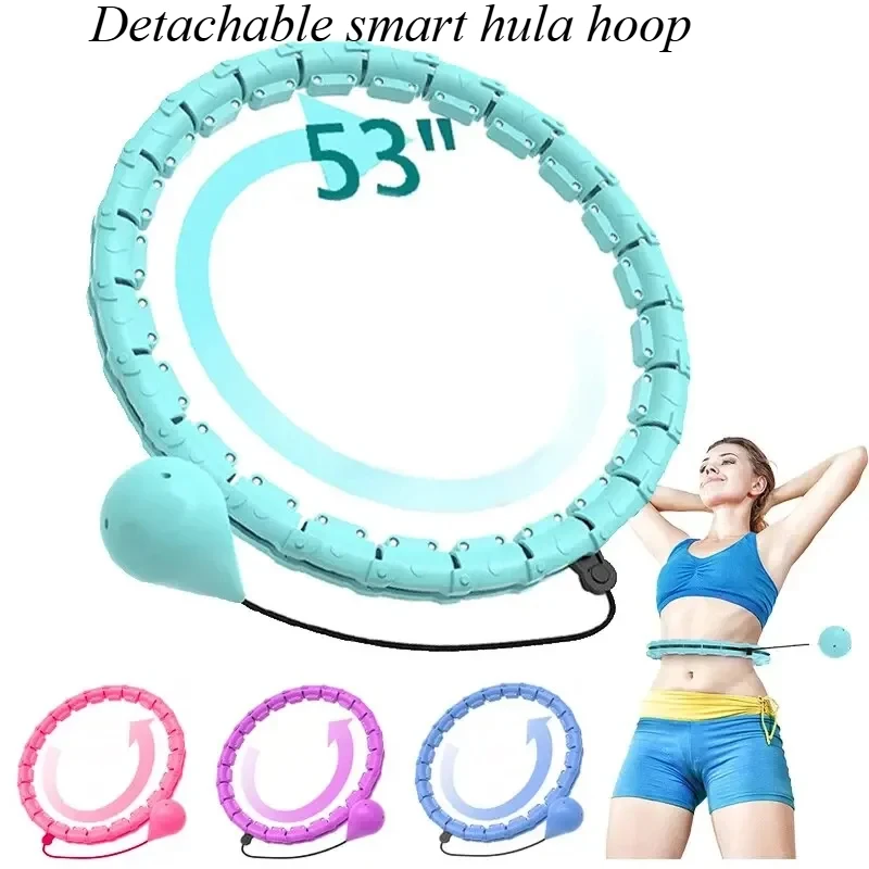 Weighted Sports Circle Hoops for Adults Weight Loss Plus Size for Adults Smart Exercise 2 in 1 Adjustable with Detachable Knots