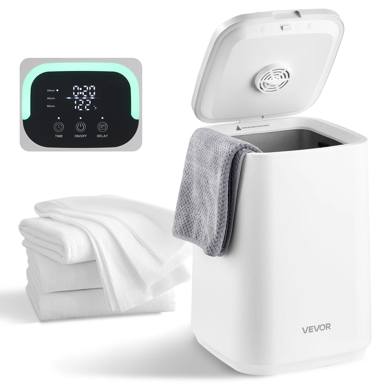 Electric Towel Warmer Bucket with LED Light and Timer